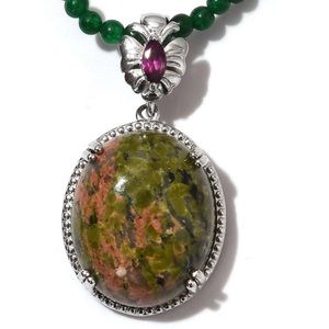 Unakite,Multi Gemstone Necklace
